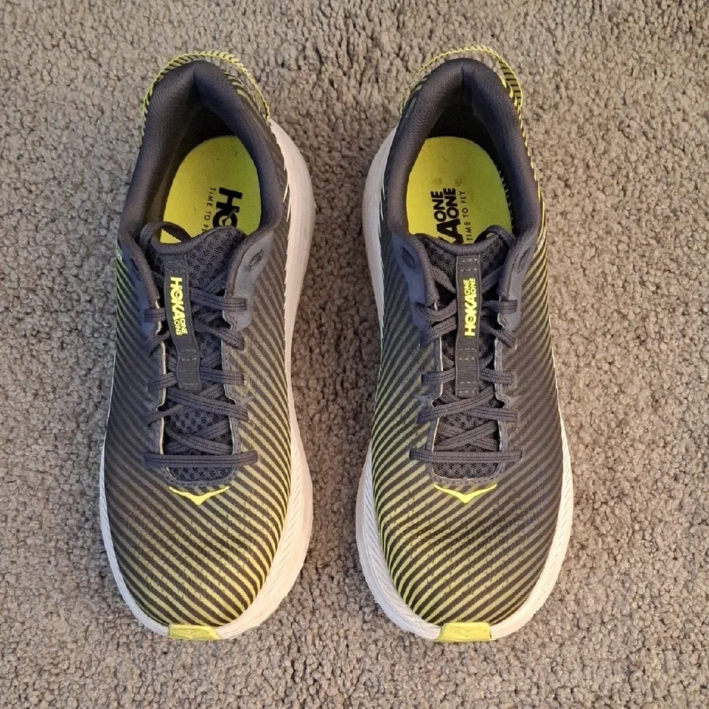 Hoka Men's M Rincon 2 Athletic Shoes - Gray and Lime Sz 10.5 - Picture 3 of 10